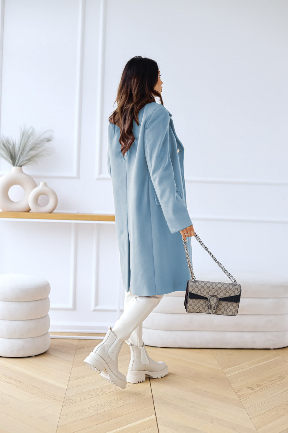 WOOLEN DOUBLE BUTTON COAT