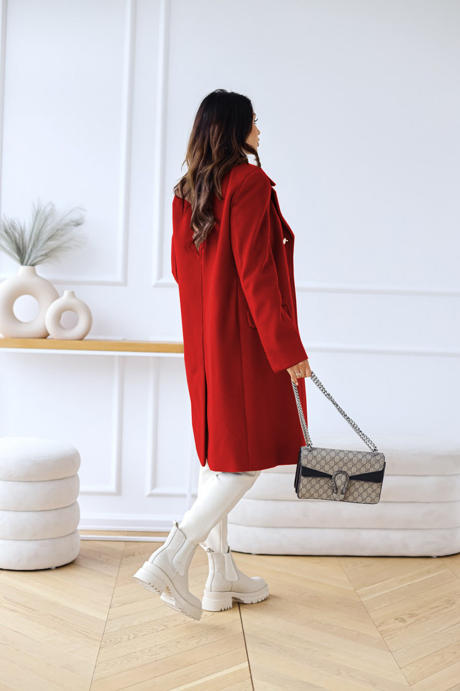 WOOLEN DOUBLE BUTTON COAT