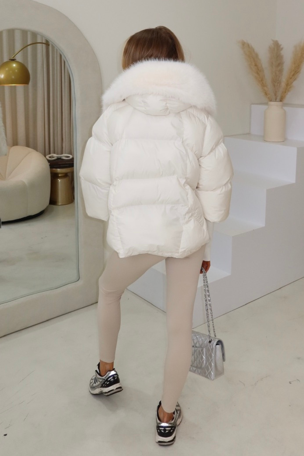 VERITY CREAM HOODED PUFFER