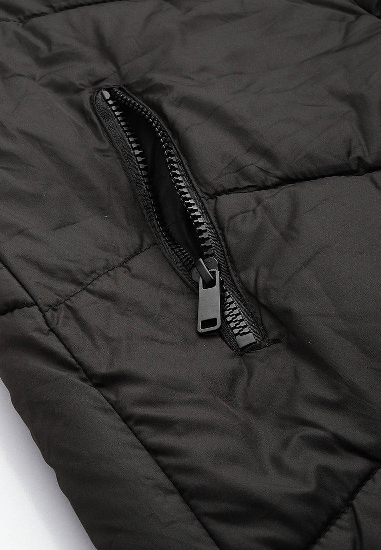 BELTED HOODED LONG PUFFER
